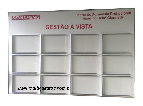 Quadro de Gestão À Vista (Envelopes de Acrílico c/ Moldura)